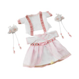 4Pcs Fashion Dolls Chinese Ancient Skirt and Hairpins Costume for 7.8in Doll Pink