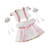 4Pcs Fashion Dolls Chinese Ancient Skirt and Hairpins Costume for 7.8in Doll Pink