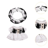 Maxbell Doll Clothes Photo Props Plush Doll Accessories Doll Outifits for 17cm Dolls Black white