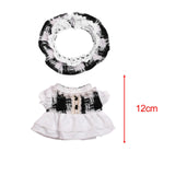 Maxbell Doll Clothes Photo Props Plush Doll Accessories Doll Outifits for 17cm Dolls Black white