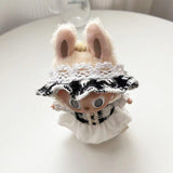 Maxbell Doll Clothes Photo Props Plush Doll Accessories Doll Outifits for 17cm Dolls Black white