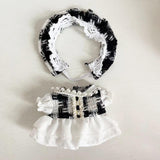 Maxbell Doll Clothes Photo Props Plush Doll Accessories Doll Outifits for 17cm Dolls Black white