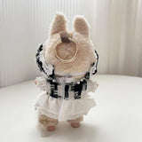 Maxbell Doll Clothes Photo Props Plush Doll Accessories Doll Outifits for 17cm Dolls Black white