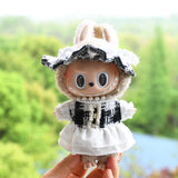 Maxbell Doll Clothes Photo Props Plush Doll Accessories Doll Outifits for 17cm Dolls Black white
