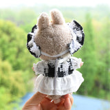 Maxbell Doll Clothes Photo Props Plush Doll Accessories Doll Outifits for 17cm Dolls Black white
