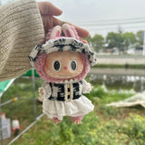 Maxbell Doll Clothes Photo Props Plush Doll Accessories Doll Outifits for 17cm Dolls Black white