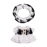 Maxbell Doll Clothes Photo Props Plush Doll Accessories Doll Outifits for 17cm Dolls Black white