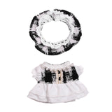 Maxbell Doll Clothes Photo Props Plush Doll Accessories Doll Outifits for 17cm Dolls Black white