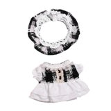 Maxbell Doll Clothes Photo Props Plush Doll Accessories Doll Outifits for 17cm Dolls Black white