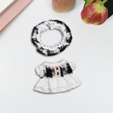 Maxbell Doll Clothes Photo Props Plush Doll Accessories Doll Outifits for 17cm Dolls Black white