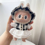 Maxbell Doll Clothes Photo Props Plush Doll Accessories Doll Outifits for 17cm Dolls Black white