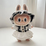 Maxbell Doll Clothes Photo Props Plush Doll Accessories Doll Outifits for 17cm Dolls Black white