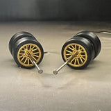 Maxbell 8x 1/64 Scale Wheels Simulation Model Car Wheels Tires for Diecast Car Model White