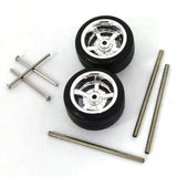 Maxbell 8x 1/64 Scale Wheels Simulation Model Car Wheels Tires for Diecast Car Model White