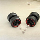 Maxbell 8x 1/64 Scale Wheels Simulation Model Car Wheels Tires for Diecast Car Model Red