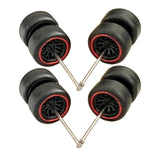 Maxbell 8x 1/64 Scale Wheels Simulation Model Car Wheels Tires for Diecast Car Model Red