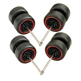 Maxbell 8x 1/64 Scale Wheels Simulation Model Car Wheels Tires for Diecast Car Model Red
