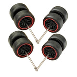 Maxbell 8x 1/64 Scale Wheels Simulation Model Car Wheels Tires for Diecast Car Model Red