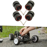 Maxbell 8x 1/64 Scale Wheels Simulation Model Car Wheels Tires for Diecast Car Model Red