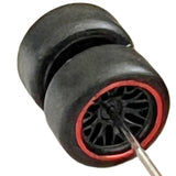 Maxbell 8x 1/64 Scale Wheels Simulation Model Car Wheels Tires for Diecast Car Model Red
