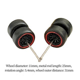 Maxbell 8x 1/64 Scale Wheels Simulation Model Car Wheels Tires for Diecast Car Model Red