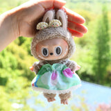 Maxbell 17cm Doll Dress Cute Fashionable Doll Accessories with Mini Hairpin for Gift Yellow Pink Hairpin