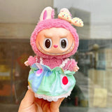 Maxbell 17cm Doll Dress Cute Fashionable Doll Accessories with Mini Hairpin for Gift Yellow Pink Hairpin