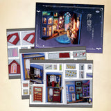 Maxbell 3D Wooden Miniature Dollhouse Kits Easy to Assemble Modern Bookends Ornament