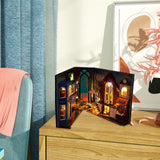 Maxbell 3D Wooden Miniature Dollhouse Kits Easy to Assemble Modern Bookends Ornament