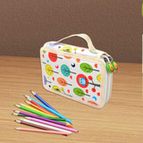 Maxbell Maxbell 32 Slots Colored Pencil Case Pen Pencil Bag for Artist Cosmetic Brushes Home white