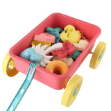 Maxbell Kid Wagon Toy Portable Beach Activities Pull Car Toy for Summer Indoor Beach Red