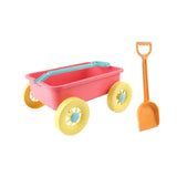 Maxbell Kid Wagon Toy Portable Beach Activities Pull Car Toy for Summer Indoor Beach Red