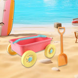 Maxbell Kid Wagon Toy Portable Beach Activities Pull Car Toy for Summer Indoor Beach Red