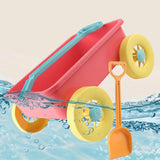 Maxbell Kid Wagon Toy Portable Beach Activities Pull Car Toy for Summer Indoor Beach Red