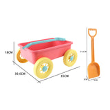 Maxbell Kid Wagon Toy Portable Beach Activities Pull Car Toy for Summer Indoor Beach Red