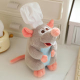 Maxbell Remy Ratatouille Plush Figures Soft for New Year Eve Party Halloween Costume light gray