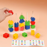 Maxbell Montessori Toys Set Learning Activities Playing Wooden Beads Sequencing Toys