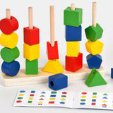 Maxbell Montessori Toys Set Learning Activities Playing Wooden Beads Sequencing Toys