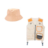 Maxbell Explorer Vest with Hat for Halloween Birthday Gift Boys Girls Hiking Orange