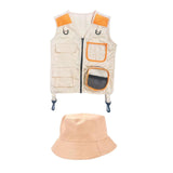 Maxbell Explorer Vest with Hat for Halloween Birthday Gift Boys Girls Hiking Orange