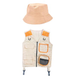 Maxbell Explorer Vest with Hat for Halloween Birthday Gift Boys Girls Hiking Orange