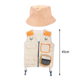 Maxbell Explorer Vest with Hat for Halloween Birthday Gift Boys Girls Hiking Orange