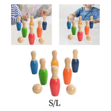 Maxbell Bowling Set for Kids Wood Bowling Game Props for Lawn Birthday Gift Play Toy S