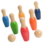 Maxbell Bowling Set for Kids Wood Bowling Game Props for Lawn Birthday Gift Play Toy S