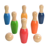 Maxbell Bowling Set for Kids Wood Bowling Game Props for Lawn Birthday Gift Play Toy S