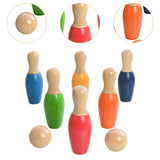 Maxbell Bowling Set for Kids Wood Bowling Game Props for Lawn Birthday Gift Play Toy S