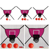 Maxbell Maxbell Trampoline Basketball Hoop Outdoor Goal Game Lightweight Backboard Rose Red with a ball