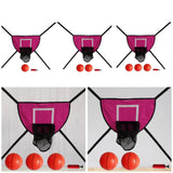 Maxbell Maxbell Trampoline Basketball Hoop Outdoor Goal Game Lightweight Backboard Rose Red with a ball