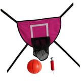 Maxbell Maxbell Trampoline Basketball Hoop Outdoor Goal Game Lightweight Backboard Rose Red with a ball