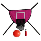 Maxbell Maxbell Trampoline Basketball Hoop Outdoor Goal Game Lightweight Backboard Rose Red with a ball